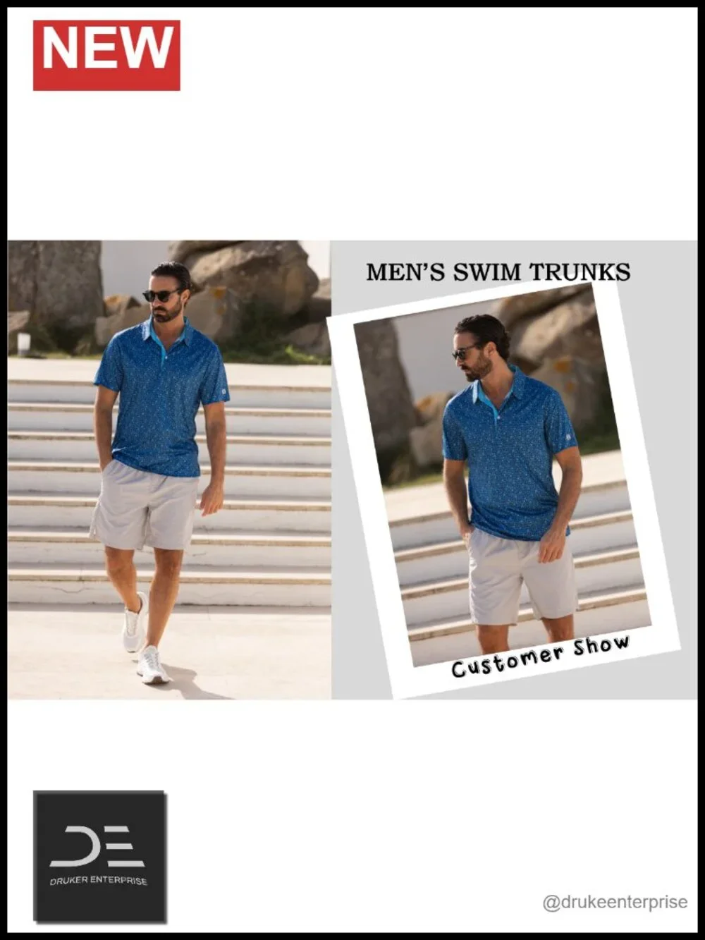 Men's Quick Dry 7'' Swim Trunks with Mesh Liner and Pockets